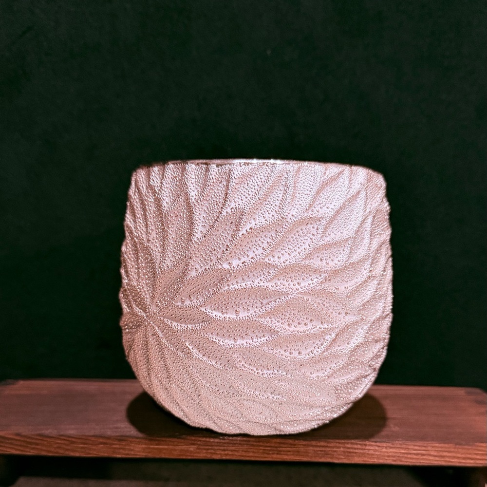 Textured Ceramic Leaf Pattern Vase